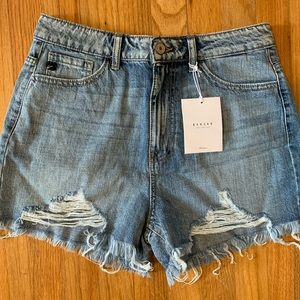 Kancan high rise blue jean shorts new!